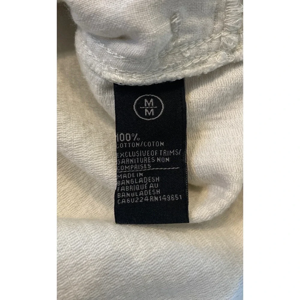 Buffalo David Bitton Womens M Cream Corduroy Button Front Shacket Shirt Jacket